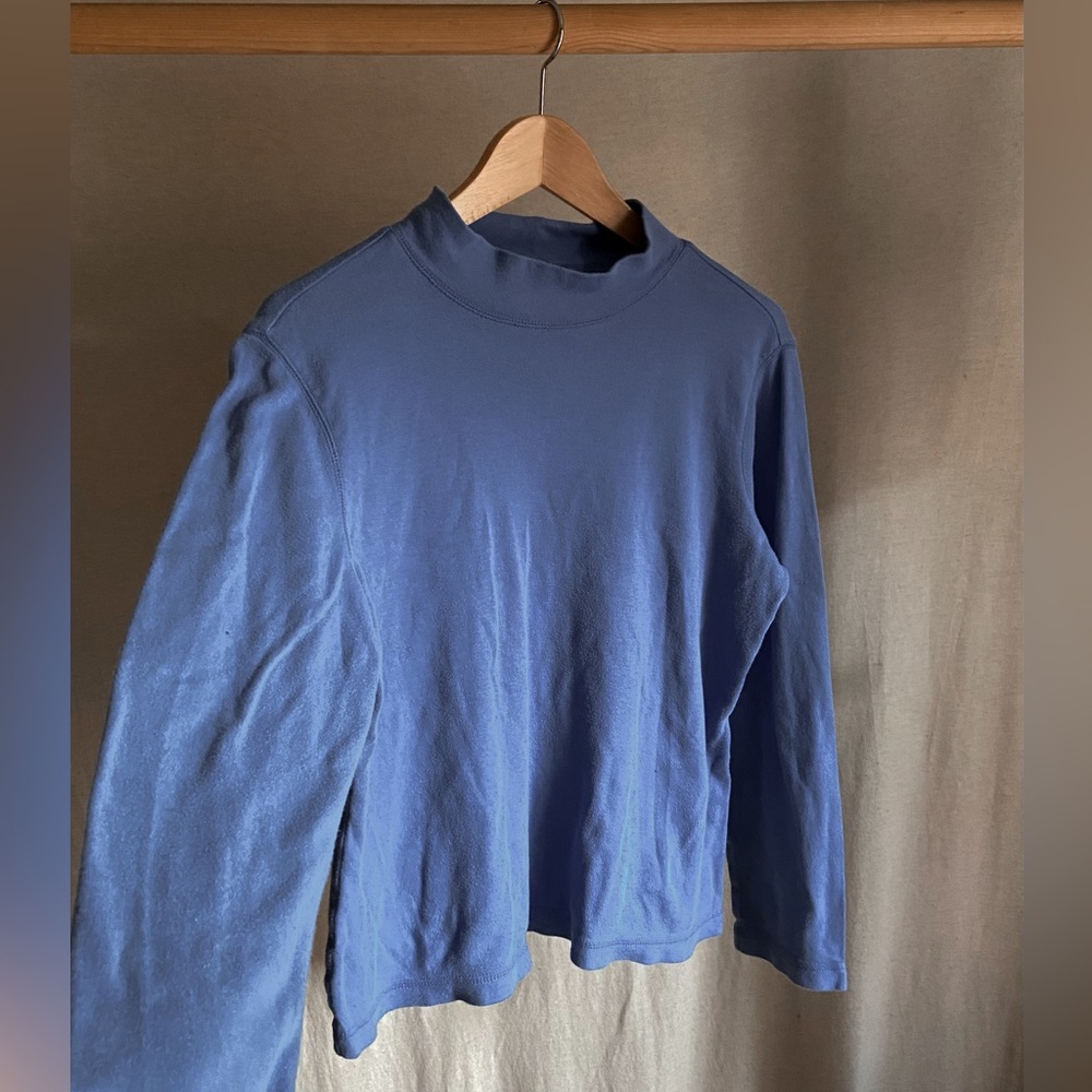 Icy Blue Mock Neck Tee